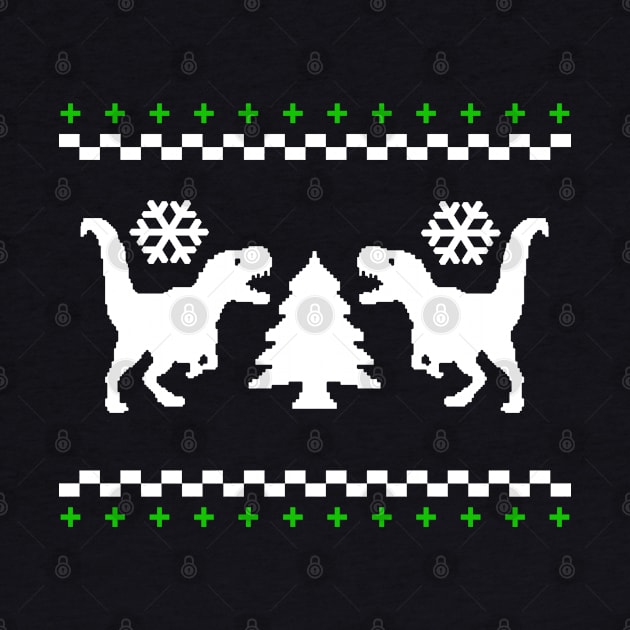 Ugly Dinosaur Christmas Sweater (Green) by HilariousDelusions